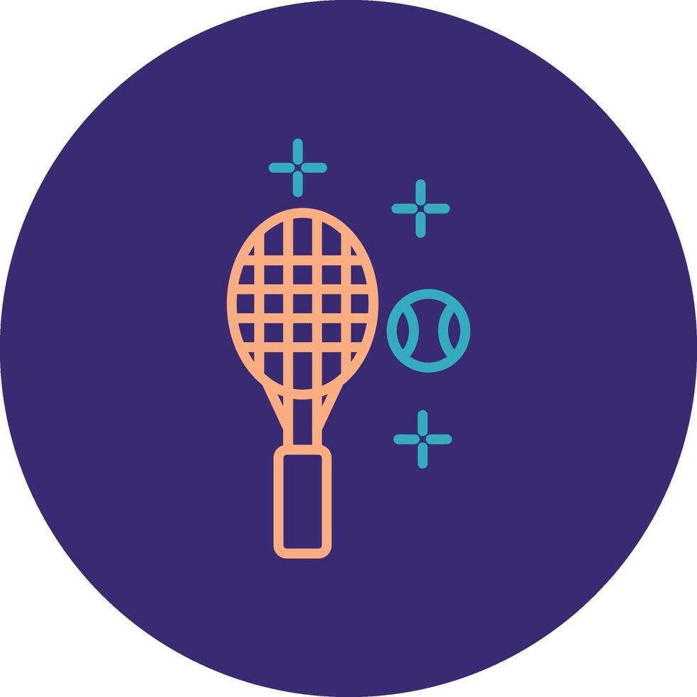 Tennis Line Two Color Circle Icon vector