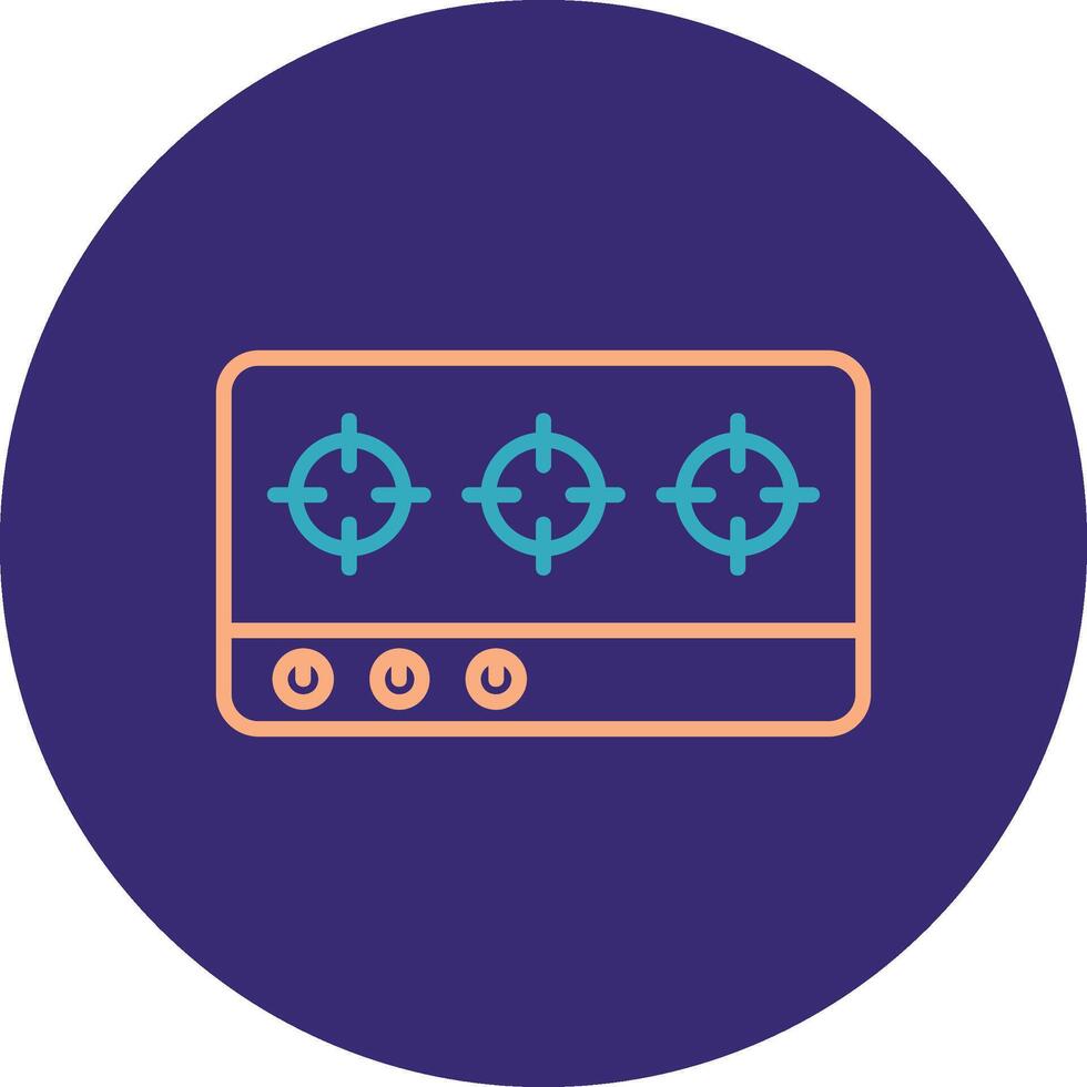 Hob Line Two Color Circle Icon vector