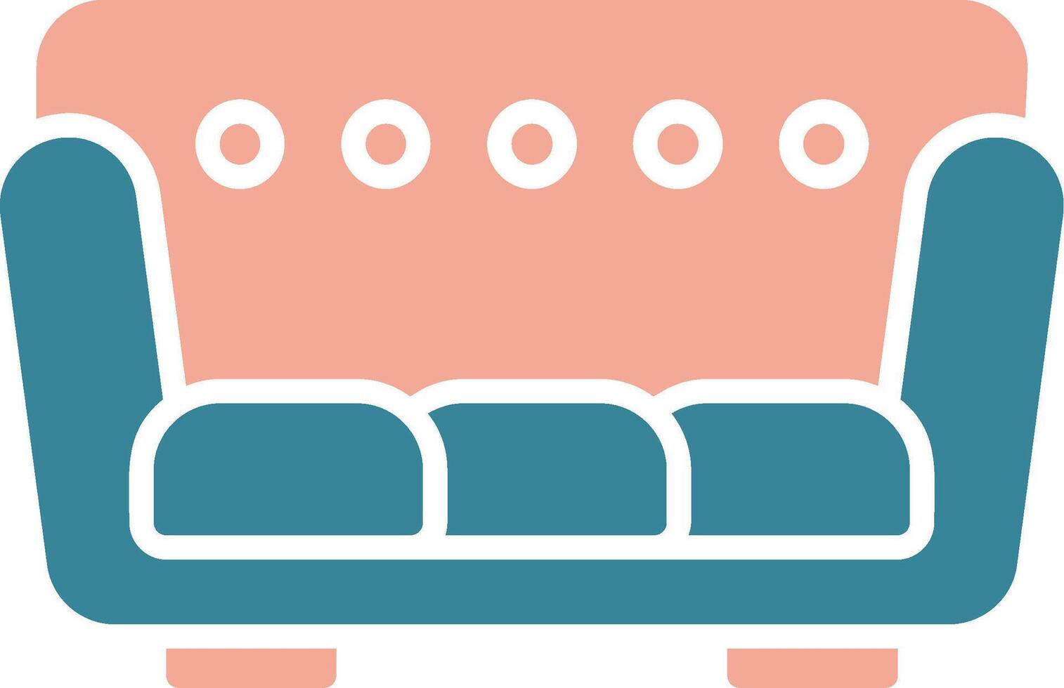 Sofa Glyph Two Color Icon vector