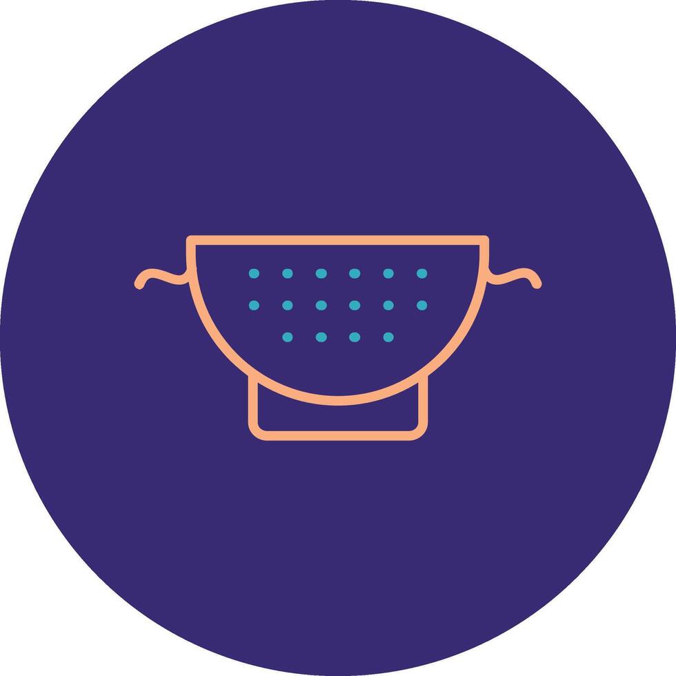 Strainer Line Two Color Circle Icon vector