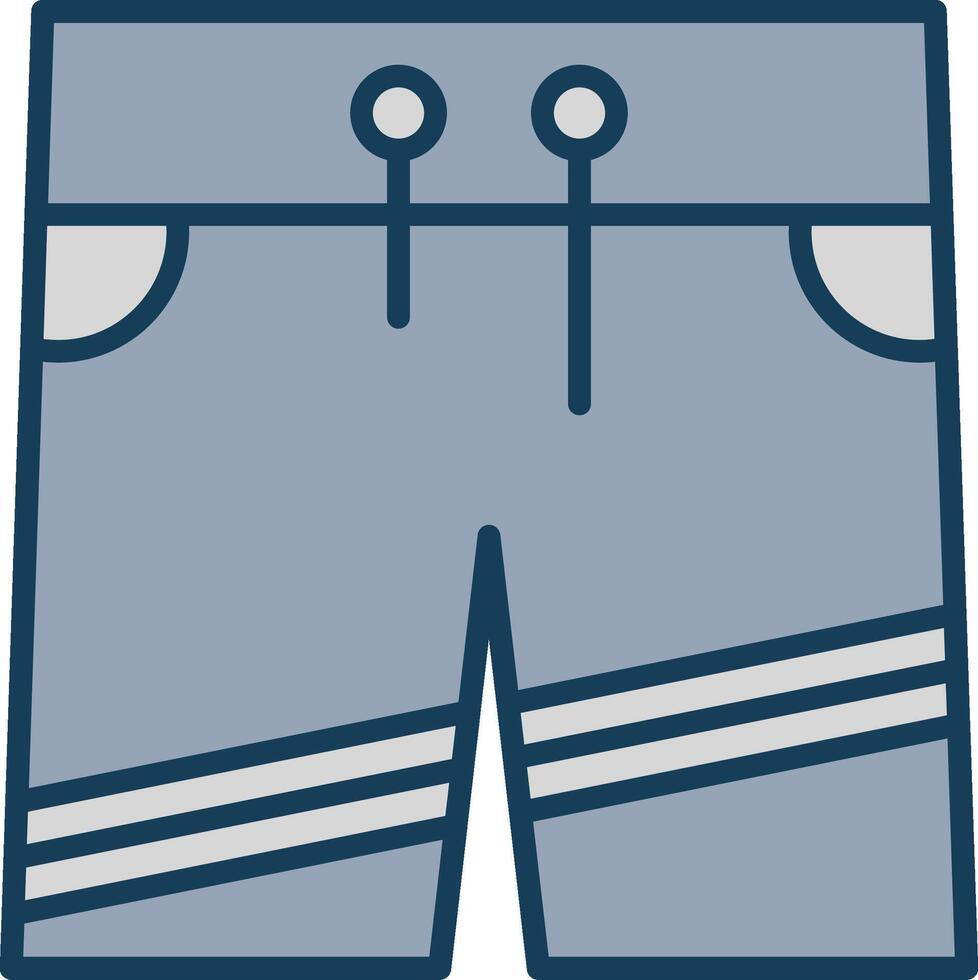 pantalones cortos línea lleno gris icono vector