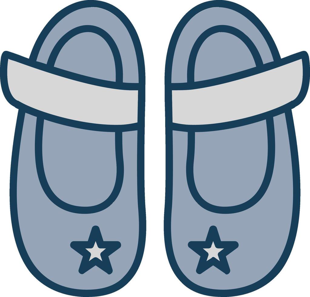 Baby Shoe Line Filled Grey Icon vector
