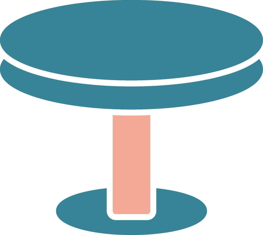 Round Table Glyph Two Color Icon vector