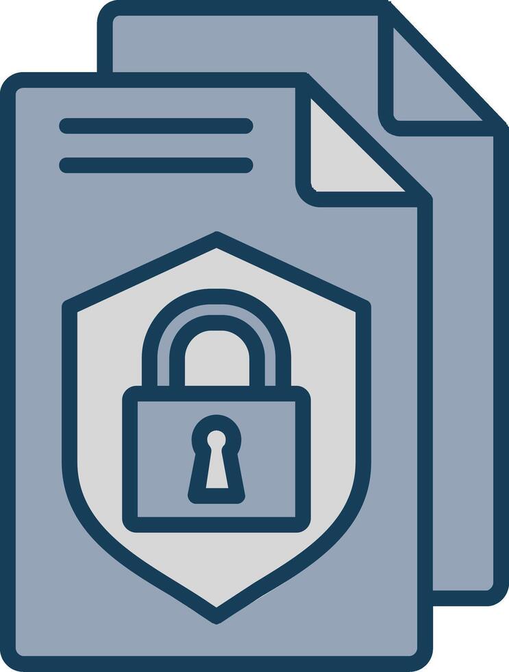 Privacy Policy Line Filled Grey Icon vector