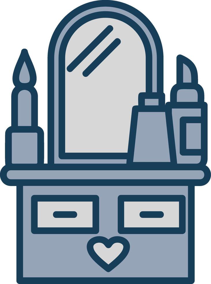 makeup Line Filled Grey Icon vector