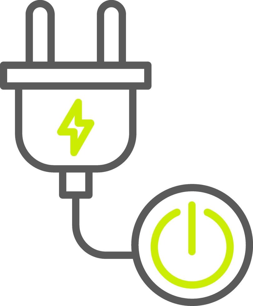 Power Button Line Two Color Icon vector