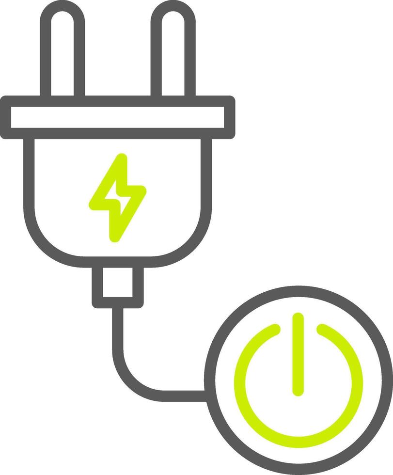 Power Button Line Two Color Icon vector