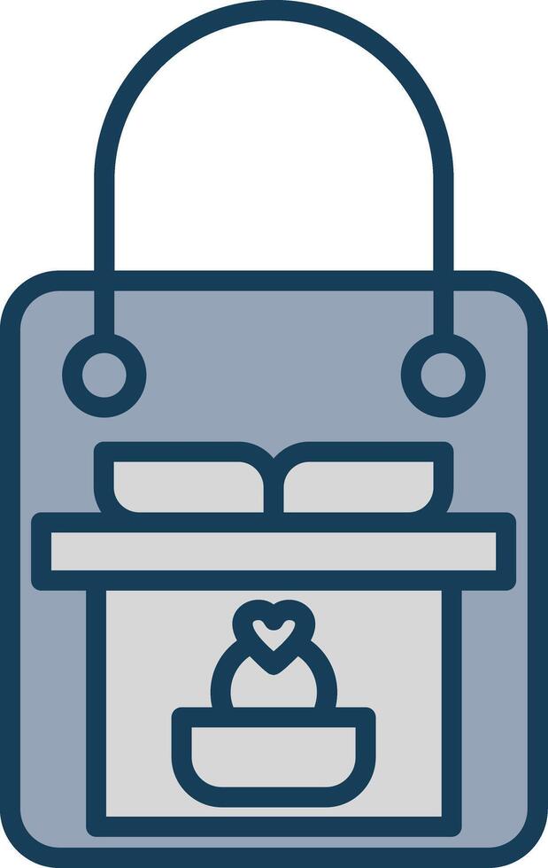 Gift Bag Line Filled Grey Icon vector