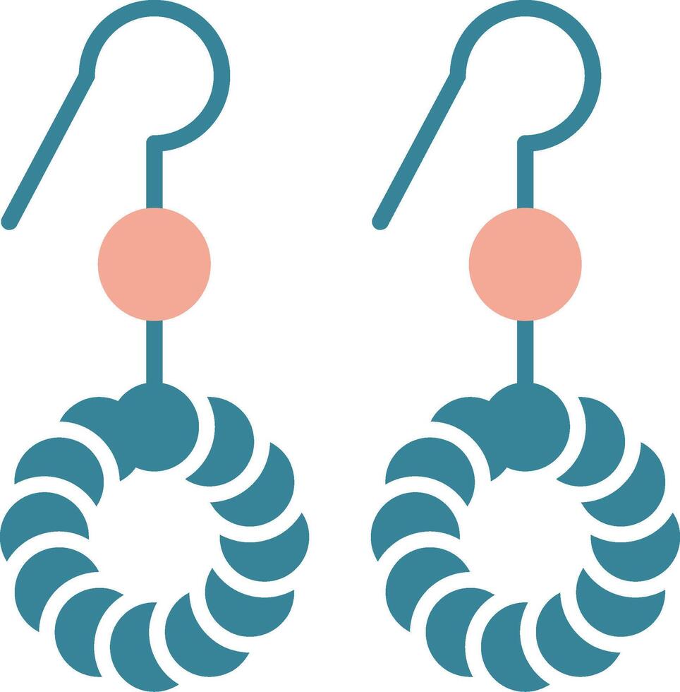 Earrings Glyph Two Color Icon vector