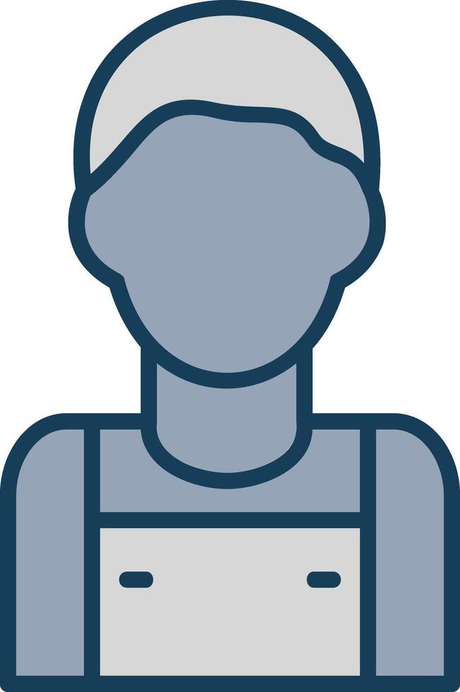 Loader Man Line Filled Grey Icon vector