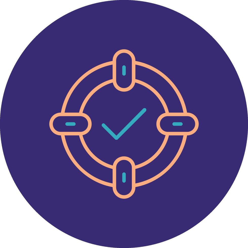 Target Line Two Color Circle Icon vector