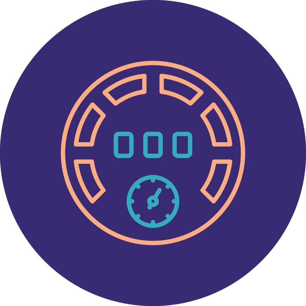 Gauge Line Two Color Circle Icon vector