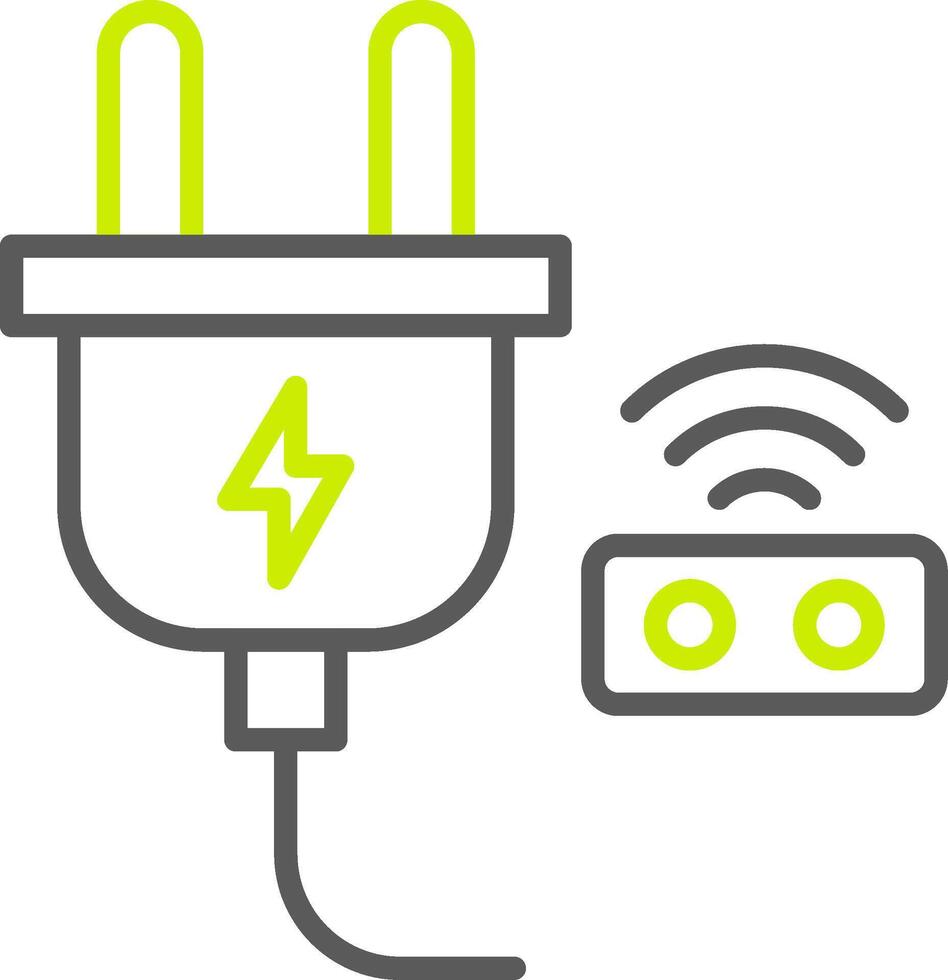 Smart Plug Line Two Color Icon vector