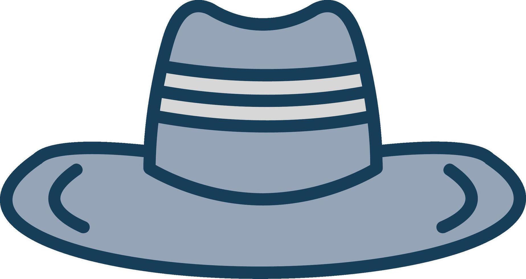 Cowboy Hat Line Filled Grey Icon vector