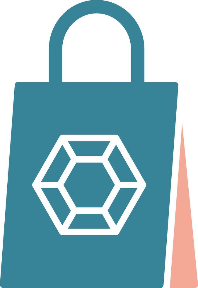 Shopping Bag Glyph Two Color Icon vector