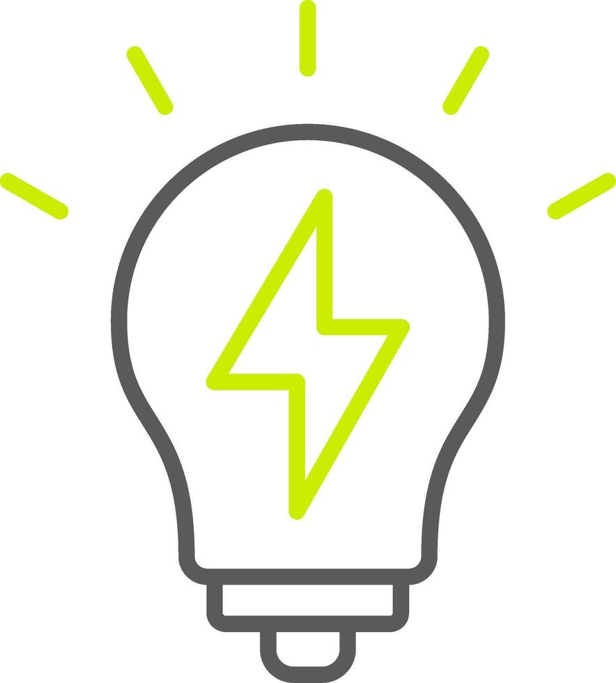 Light Bolt Line Two Color Icon vector