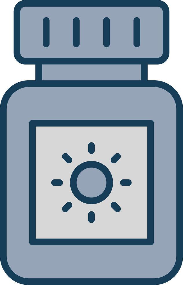 Sun Block Line Filled Grey Icon vector