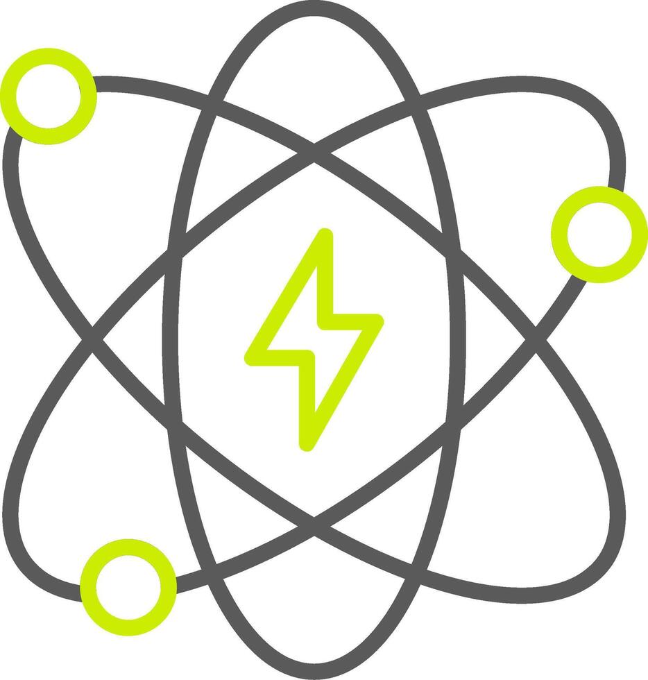 atómico energía línea dos color icono vector