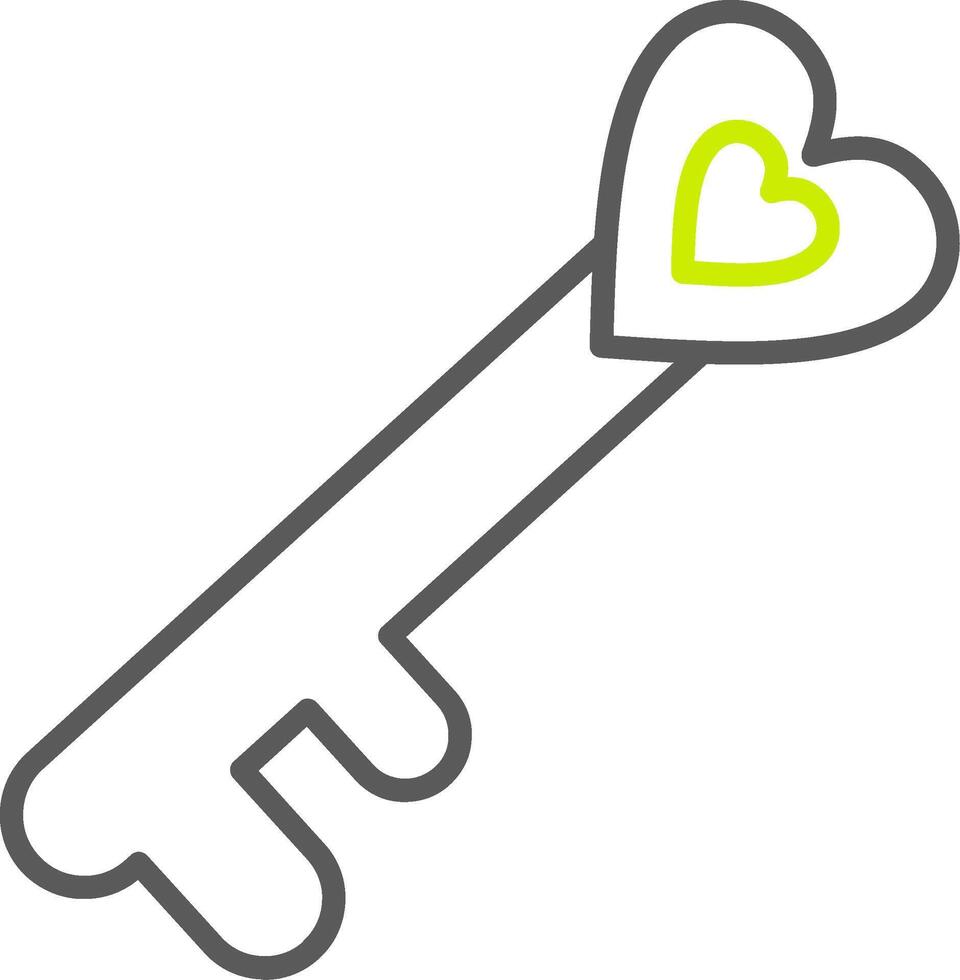 Old Key Line Two Color Icon vector