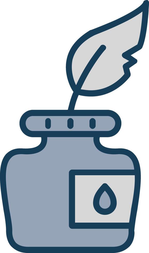Ink Line Filled Grey Icon vector