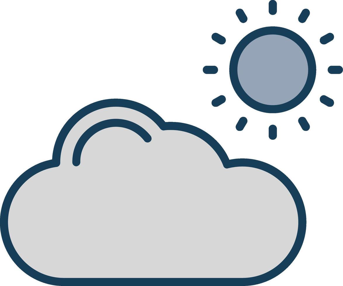 Cloud Line Filled Grey Icon vector