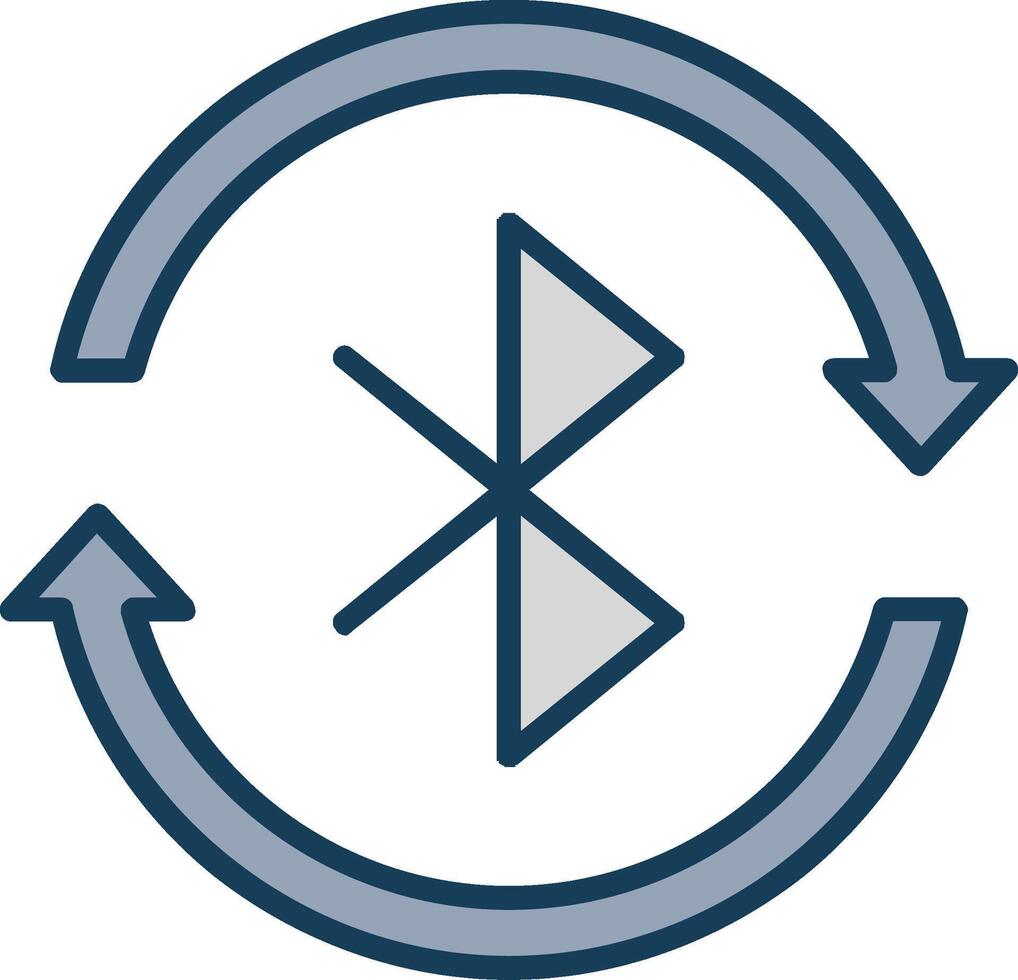 Bluetooth Line Filled Grey Icon vector