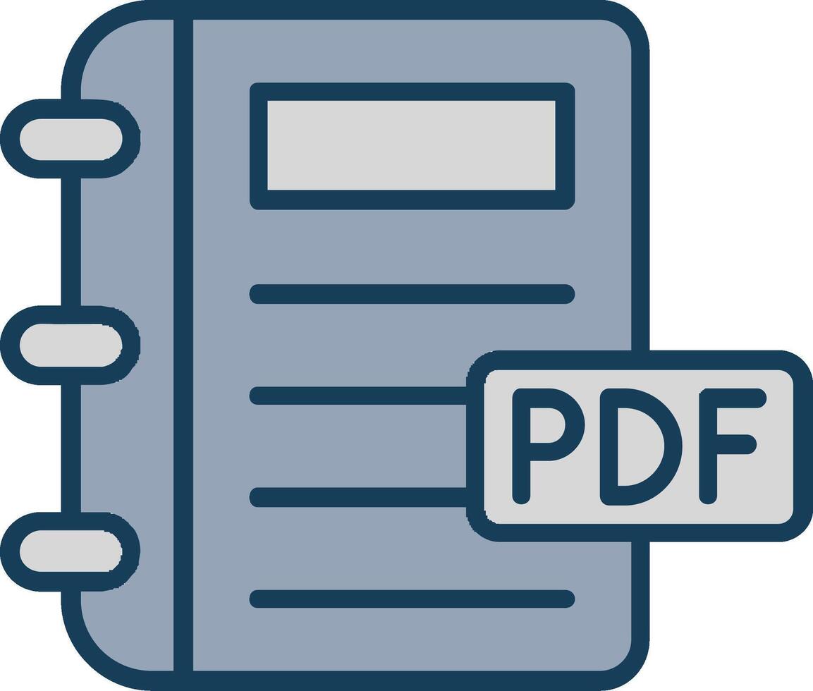 Pdf Line Filled Grey Icon vector