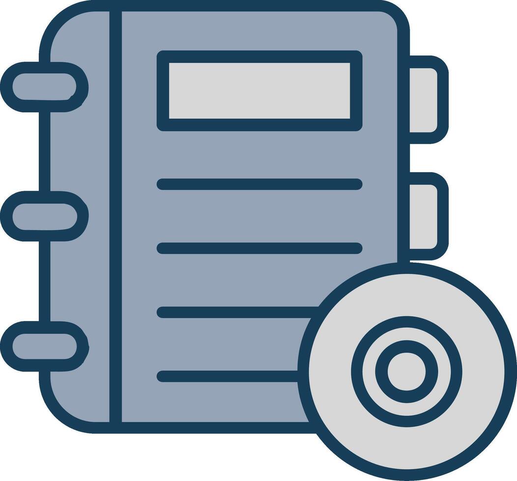 Audiobook Line Filled Grey Icon vector