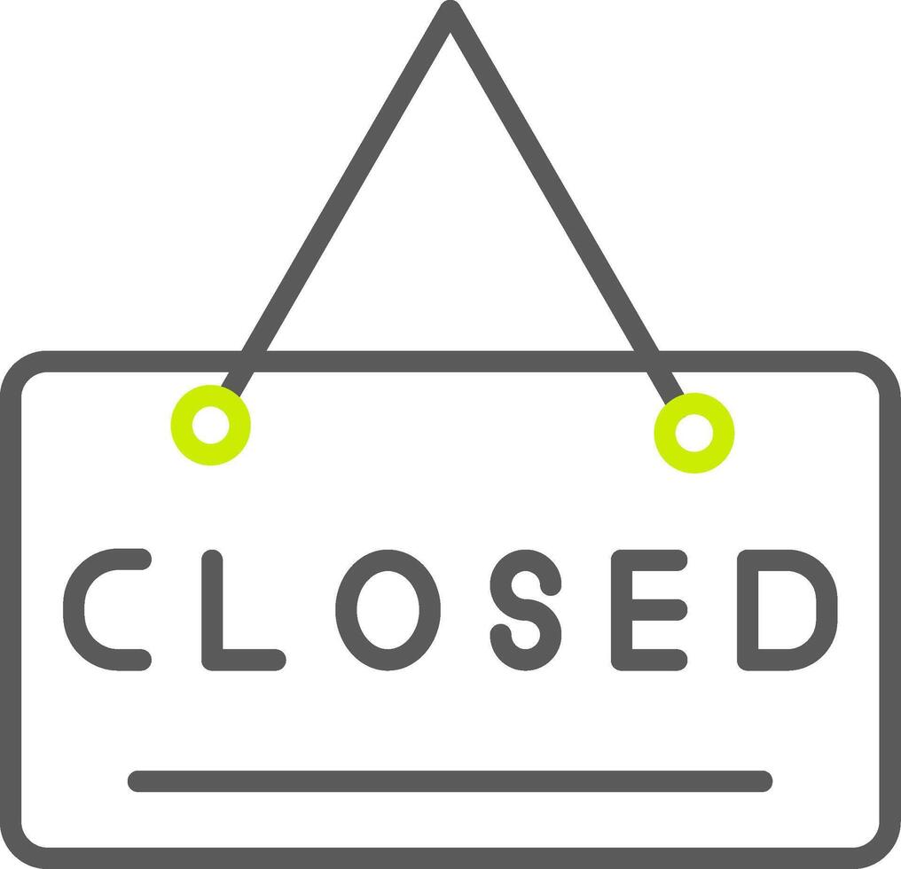 Closed Sign Line Two Color Icon vector