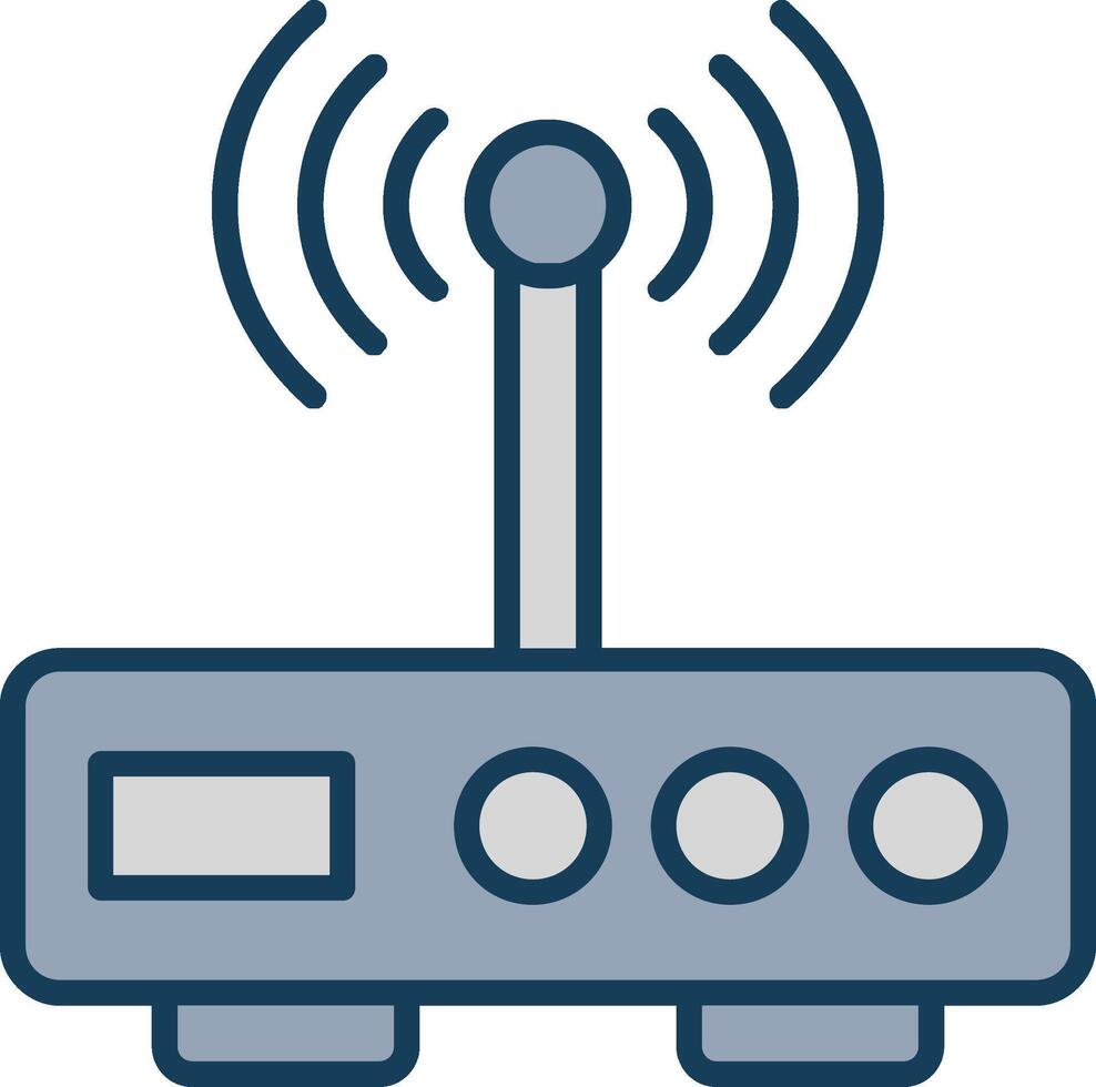 Modem Line Filled Grey Icon vector