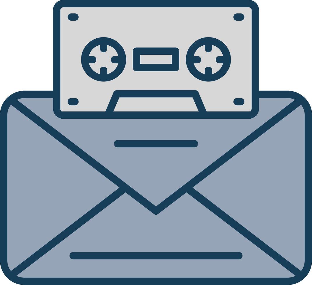 Voice Mail Line Filled Grey Icon vector