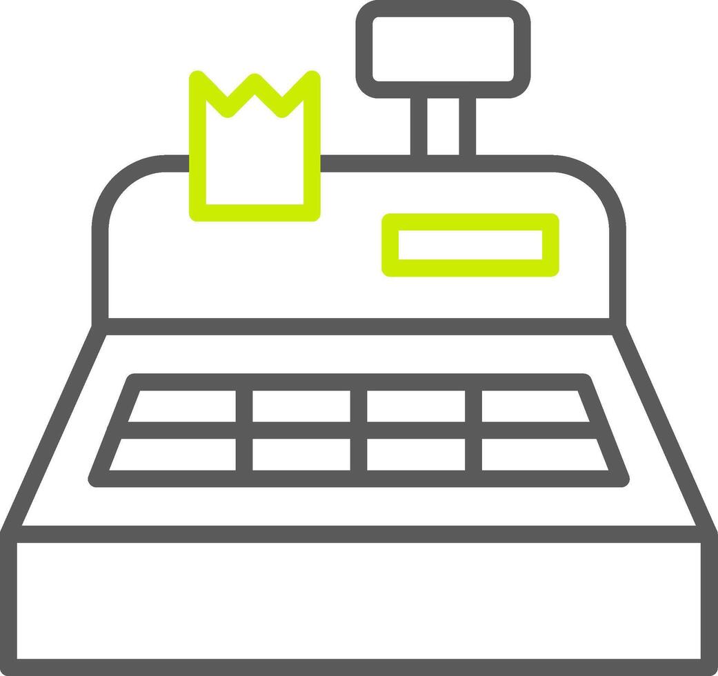 Cash Register Line Two Color Icon vector