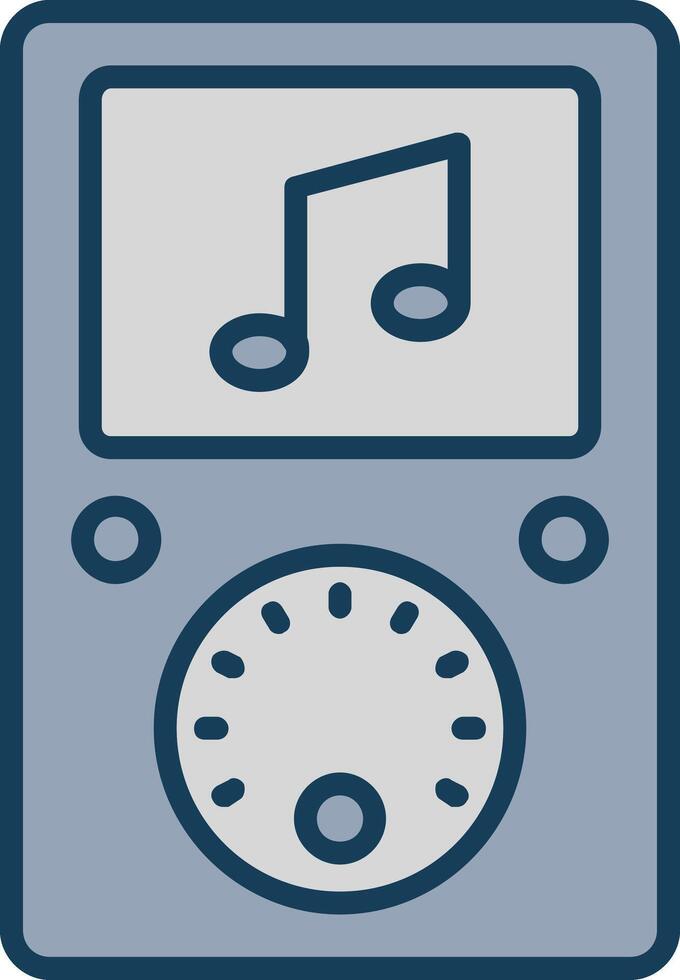 Music Player Line Filled Grey Icon vector