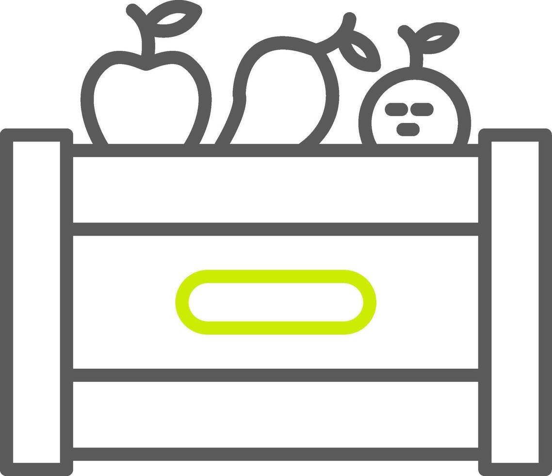 Fruta caja línea dos color icono vector