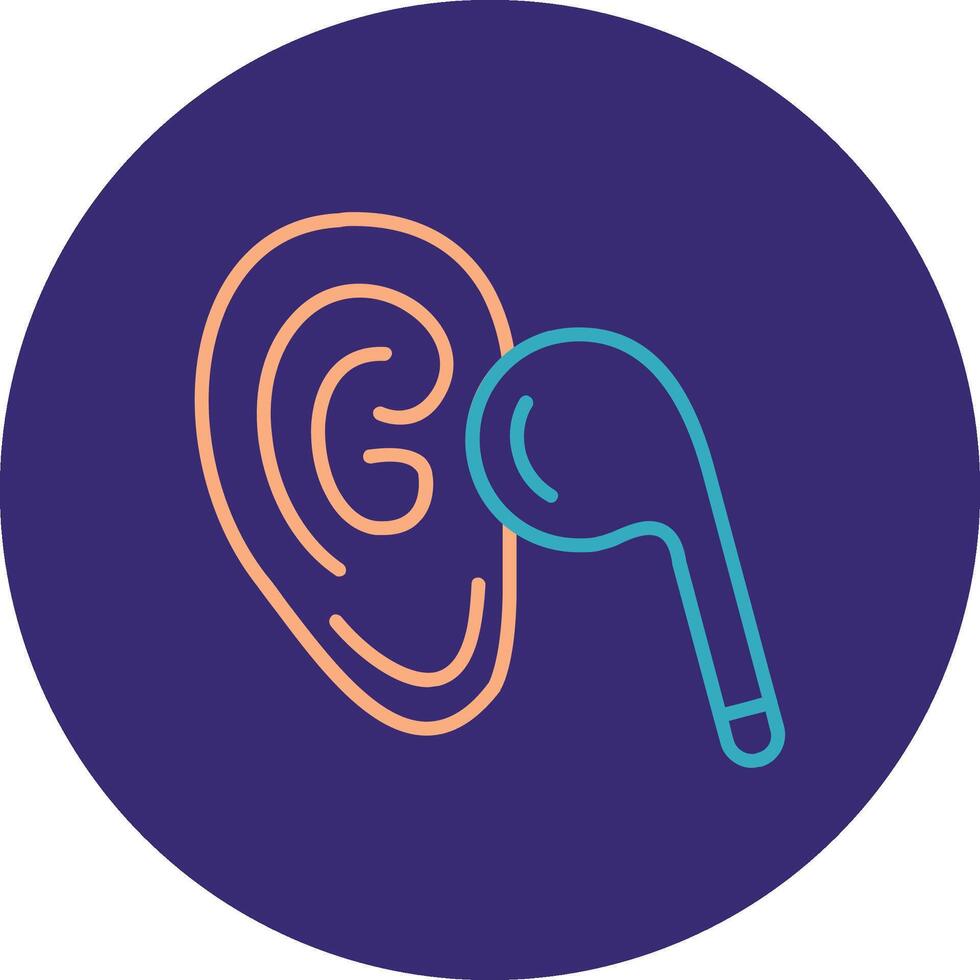 Listen Line Two Color Circle Icon vector