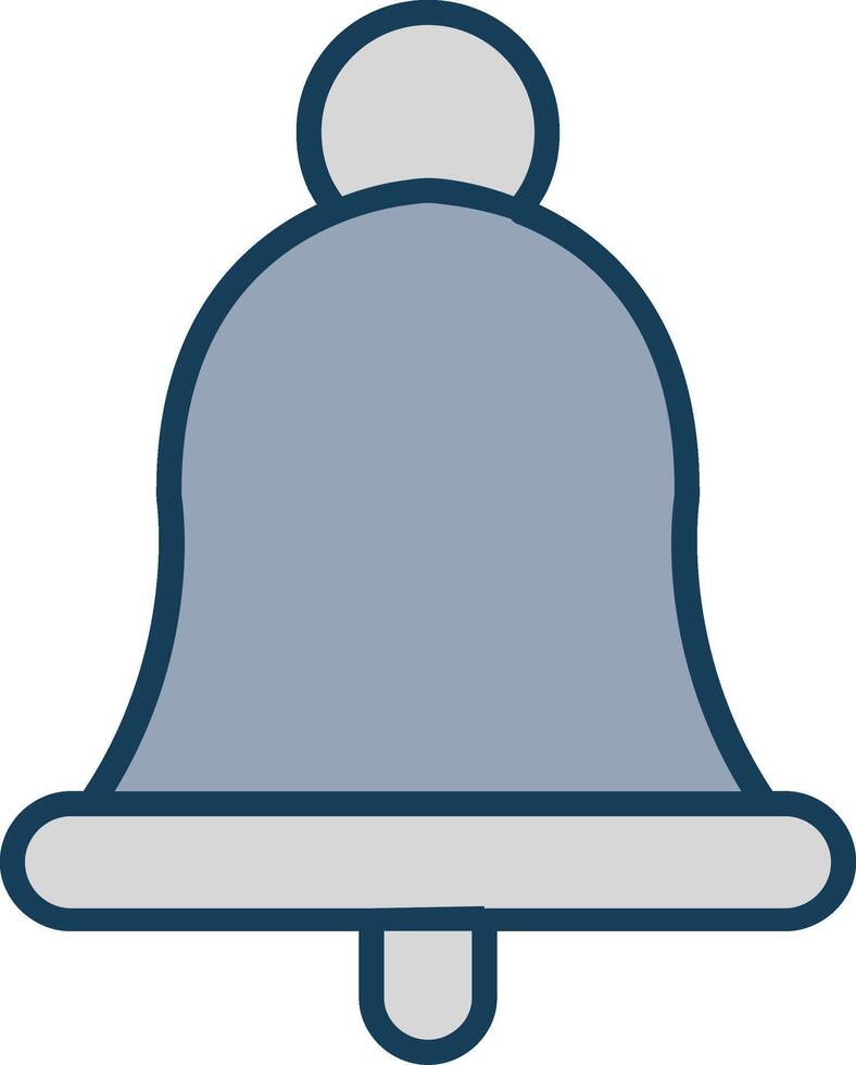 campana línea lleno gris icono vector