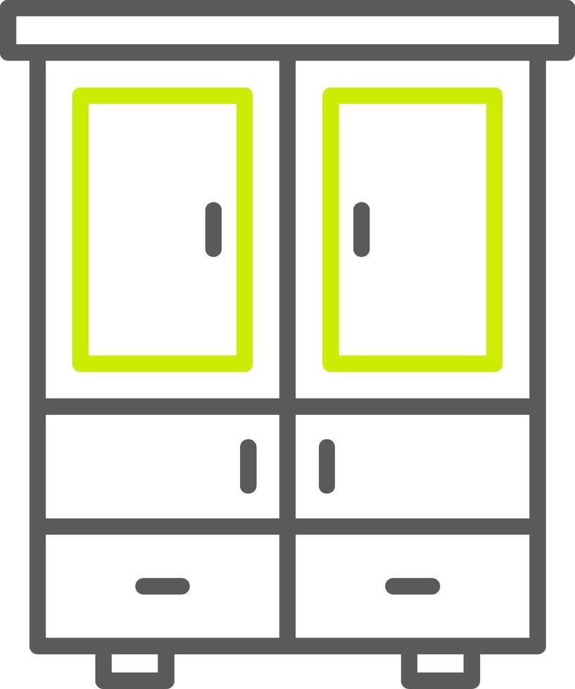 Wardrobe Line Two Color Icon vector