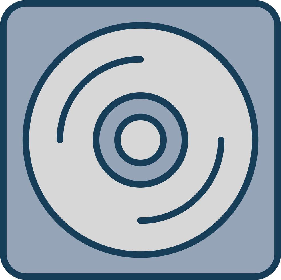 Vinyl Disc Line Filled Grey Icon vector