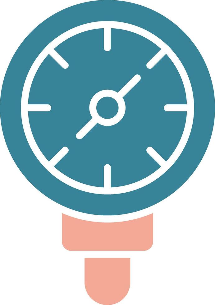 Pressure Gauge Glyph Two Color Icon vector