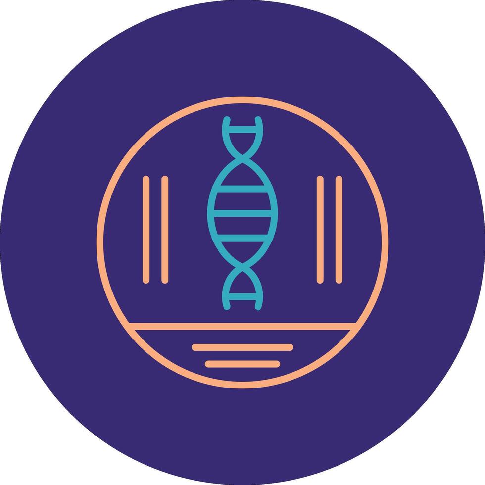 Dna Strand Line Two Color Circle Icon vector