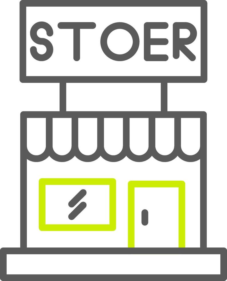 Store Line Two Color Icon vector