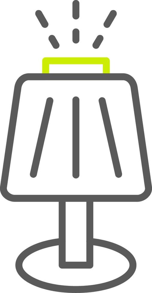 Table Lamp Line Two Color Icon vector