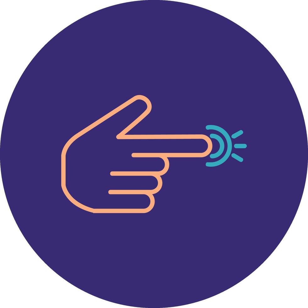 Pointing Right Line Two Color Circle Icon vector