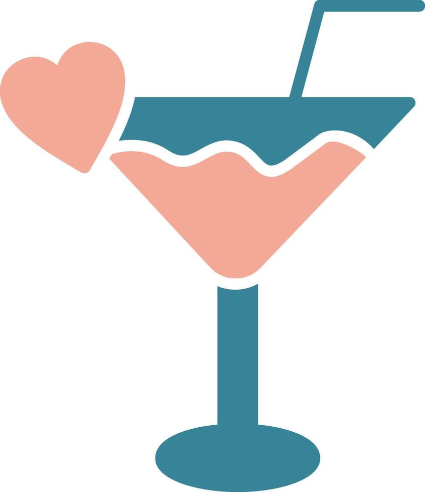 Cocktail Glyph Two Color Icon vector