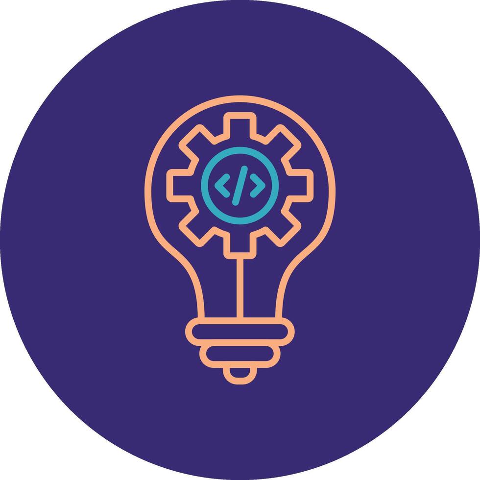 Idea Line Two Color Circle Icon vector