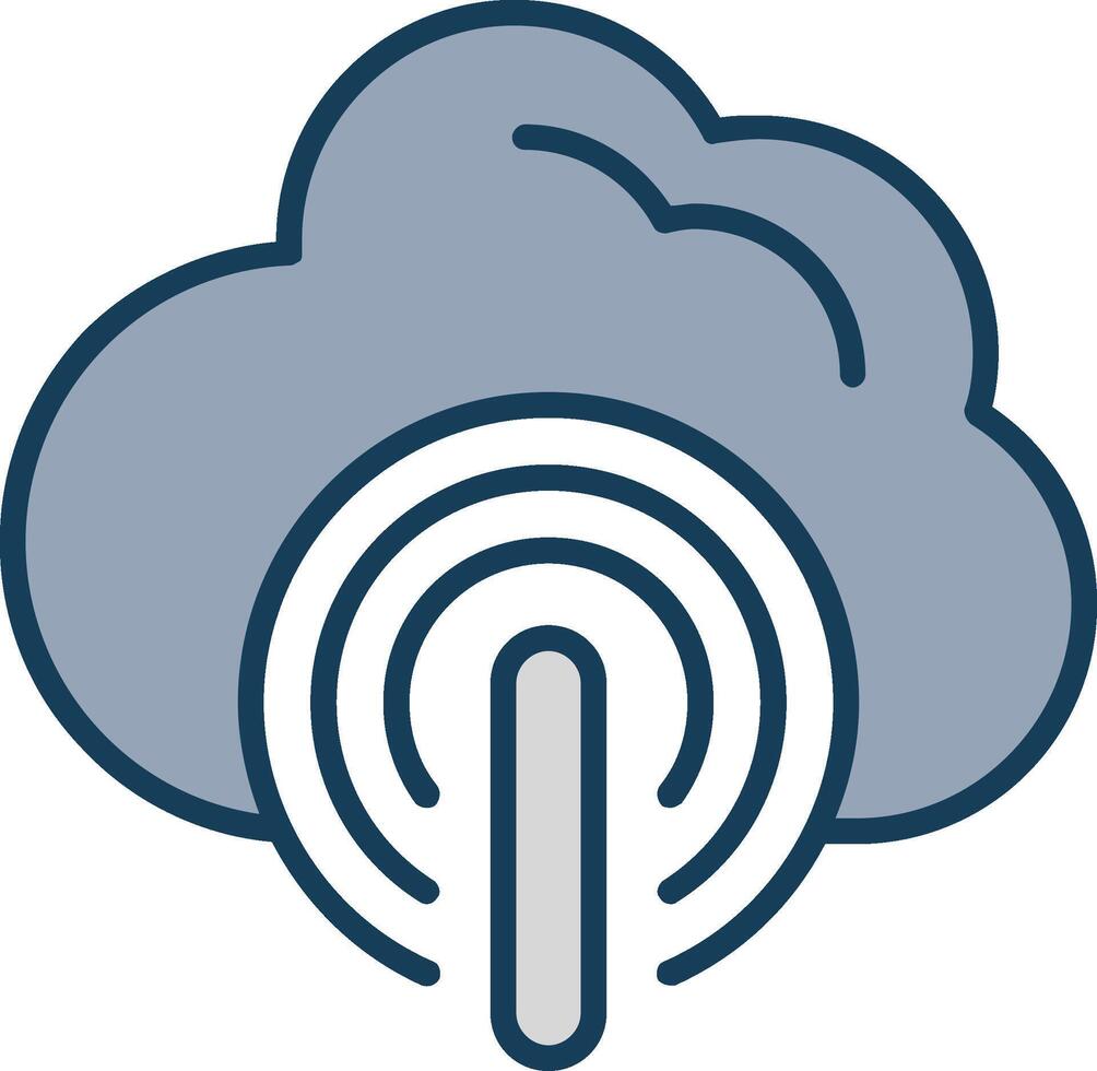 Cloud Line Filled Grey Icon vector