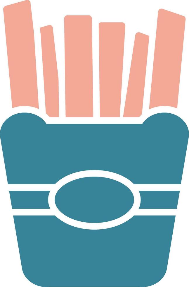 French Fries Glyph Two Color Icon vector