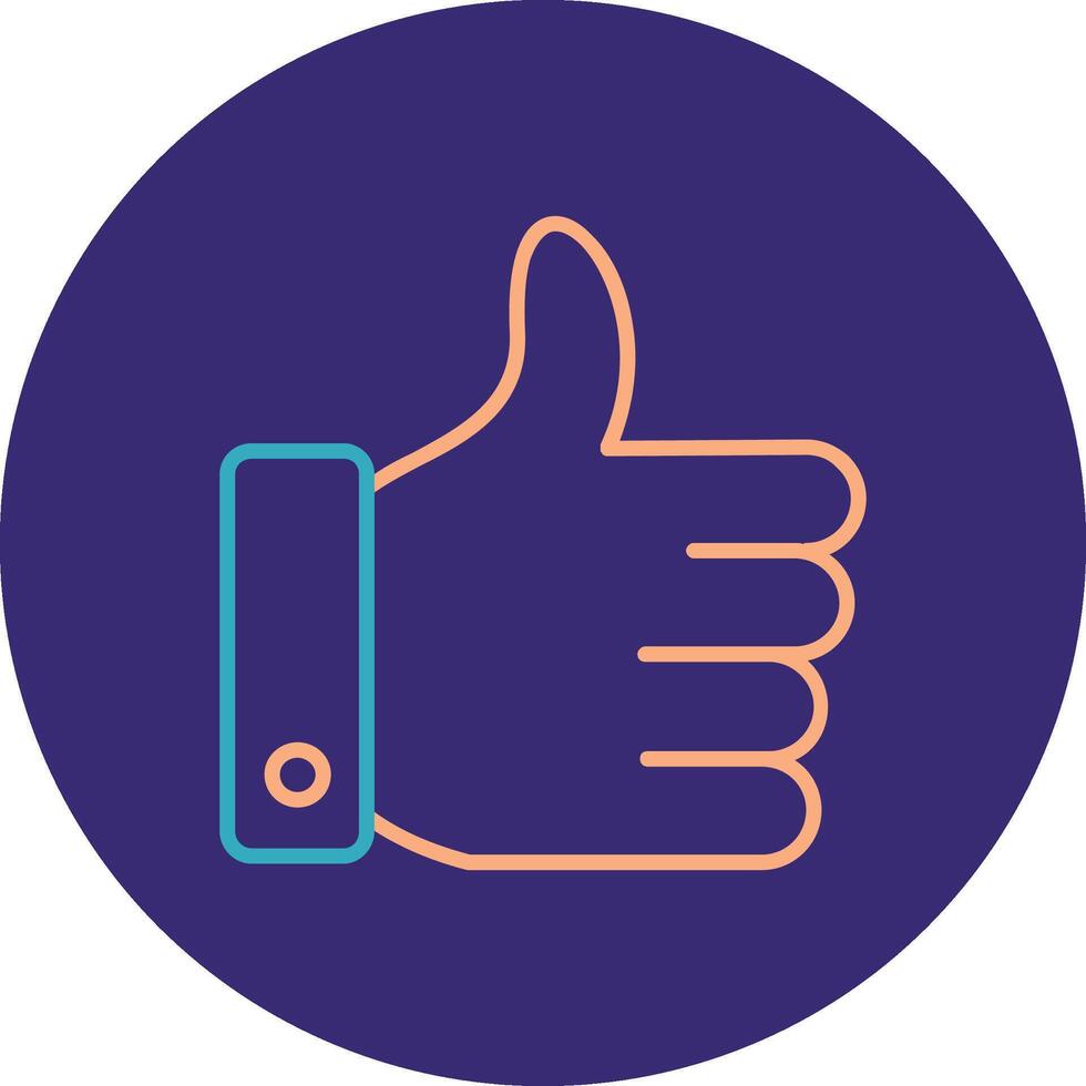 Like Line Two Color Circle Icon vector