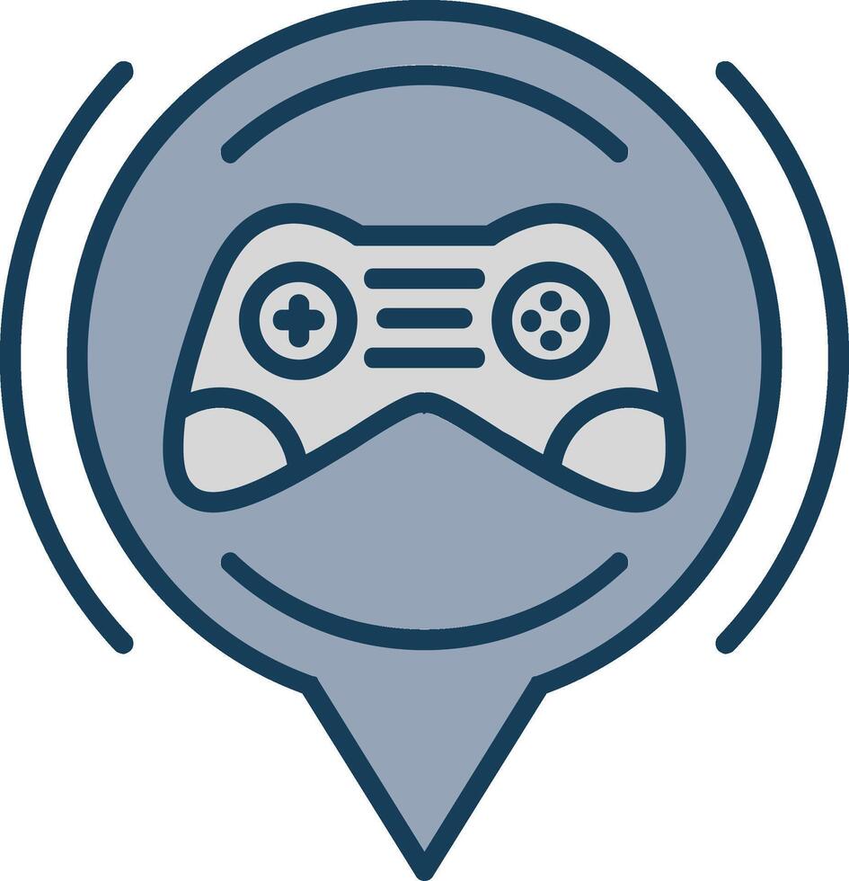 Gamer Line Filled Grey Icon vector