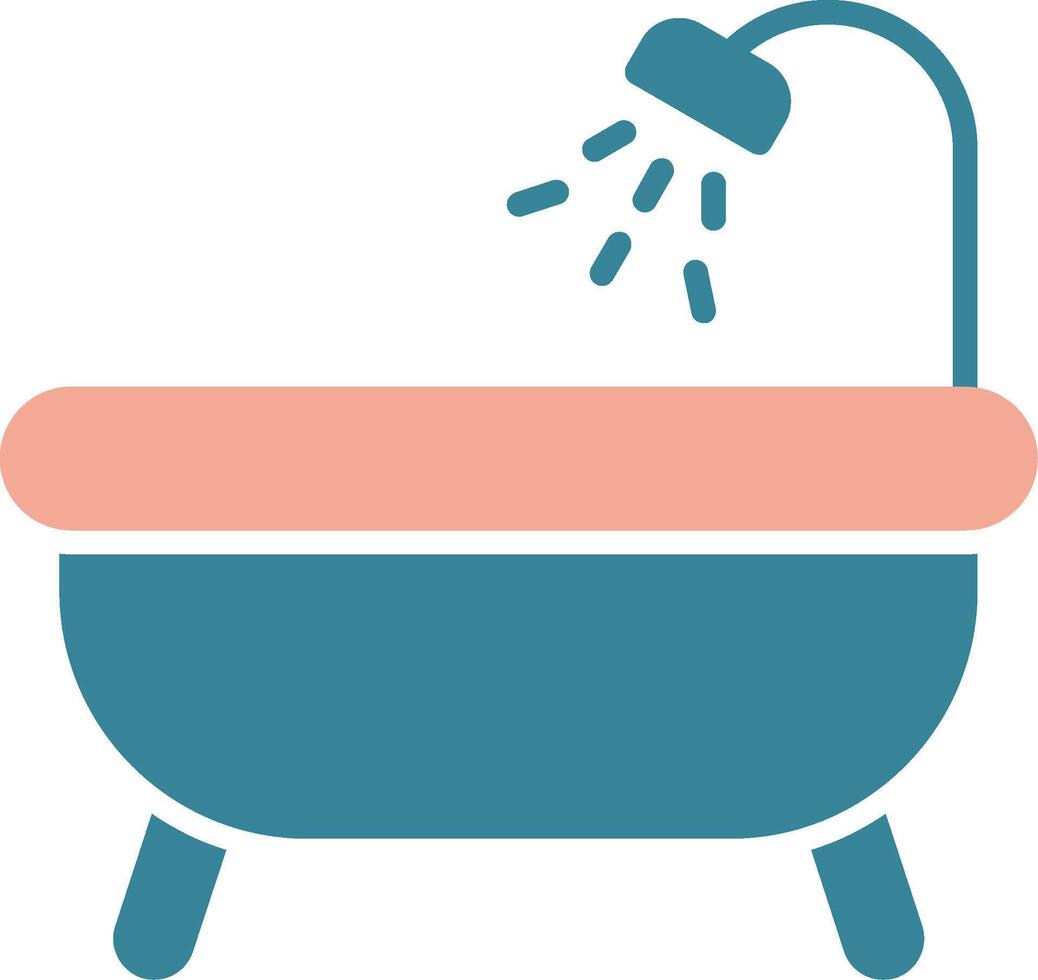 Bathtub Glyph Two Color Icon vector